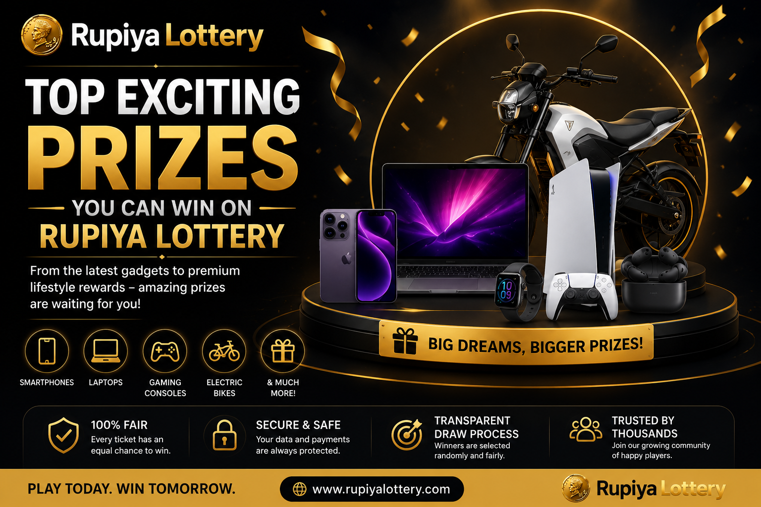 TOP EXCITING PRIZES YOU CAN WIN ON RUPIYA LOTTERY